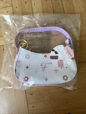 FAO Schwarz Mini Shoulder Bag White Pink Monogram Print Purse NWT Y2K Style